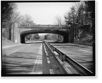 Merritt Parkway, Lapham Avenue Bridge, Spanning Merritt Parkway at State Route 165, New Canaan, Fairfield County, CT, Historic Print