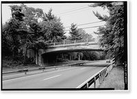 Historic Framed Print, Merritt Parkway, Grumman Avenue Bridge, Spanning Merritt Parkway, Norwalk, Fairfield County, CT,  17-7/8" x 21-7/8"