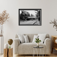 Historic Framed Print, Merritt Parkway, Grumman Avenue Bridge, Spanning Merritt Parkway, Norwalk, Fairfield County, CT,  17-7/8" x 21-7/8"
