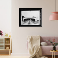 Historic Framed Print, Merritt Parkway, Grumman Avenue Bridge, Spanning Merritt Parkway, Norwalk, Fairfield County, CT - 3,  17-7/8" x 21-7/8"