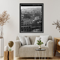 Historic Framed Print, South Main Street, Block 43 (Commercial Buildings), South Main & Washington Streets, South Norwalk, Fairfield County, CT,  17-7/8" x 21-7/8"