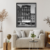 Historic Framed Print, South Main Street, Block 43 (Commercial Buildings), South Main & Washington Streets, South Norwalk, Fairfield County, CT - 7,  17-7/8" x 21-7/8"