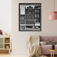 Historic Framed Print, South Main Street, Block 43 (Commercial Buildings), South Main & Washington Streets, South Norwalk, Fairfield County, CT - 10,  17-7/8" x 21-7/8"