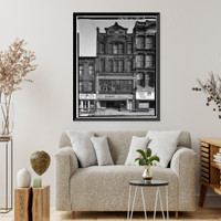 Historic Framed Print, South Main Street, Block 43 (Commercial Buildings), South Main & Washington Streets, South Norwalk, Fairfield County, CT - 10,  17-7/8" x 21-7/8"