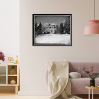 Historic Framed Print, Frederick Remington House, Ridgefield, Fairfield County, CT,  17-7/8" x 21-7/8"