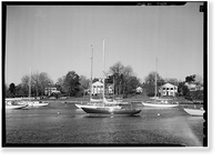 Historic Framed Print, Southport Harbor, Mill River, Southport Harbor, Southport, Fairfield County, CT,  17-7/8" x 21-7/8"