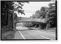 Merritt Parkway, Riverbank Road Bridge, Spanning Merritt Parkway, Stamford, Fairfield County, CT Classic, Vintage Poster