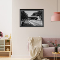 Historic Framed Print, Merritt Parkway, Plattsville Road Bridge, Spanning Merritt Parkway, Trumbull, Fairfield County, CT - 2,  17-7/8" x 21-7/8"