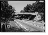 Historic Framed Print, Merritt Parkway, Plattsville Road Bridge, Spanning Merritt Parkway, Trumbull, Fairfield County, CT - 2,  17-7/8" x 21-7/8"