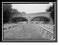 Historic Framed Print, Merritt Parkway, Frenchtown Road Bridge, Spanning Merritt Parkway, Trumbull, Fairfield County, CT,  17-7/8" x 21-7/8"