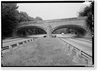 Historic Framed Print, Merritt Parkway, Frenchtown Road Bridge, Spanning Merritt Parkway, Trumbull, Fairfield County, CT - 4,  17-7/8" x 21-7/8"