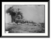 Historic Framed Print, British liquid fire attack,  17-7/8" x 21-7/8"