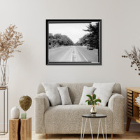 Historic Framed Print, Merritt Parkway, Wilton Road Bridge, Spanning Wilton Road/Route 33 at I-41, Westport, Fairfield County, CT - 9,  17-7/8" x 21-7/8"