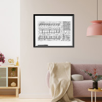 Historic Framed Print, Merritt Parkway, Wilton Road Bridge, Spanning Wilton Road/Route 33 at I-41, Westport, Fairfield County, CT - 15,  17-7/8" x 21-7/8"