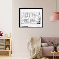 Historic Framed Print, Merritt Parkway, Wilton Road Bridge, Spanning Wilton Road/Route 33 at I-41, Westport, Fairfield County, CT - 16,  17-7/8" x 21-7/8"