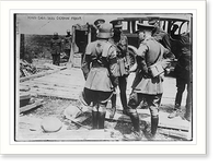 King Geo. Sees German Armour Classic, Vintage Print