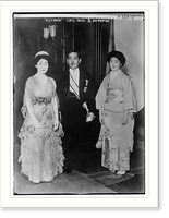 Historic Framed Print, Viscount Ishii, wife & dau.,  17-7/8" x 21-7/8"