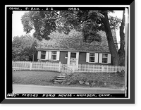 Historic Framed Print, Moses Ford House, 152 Waite Street, Hamden, New Haven County, CT,  17-7/8" x 21-7/8"