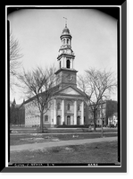 Historic Framed Print, United Church, Elm & Temple Streets, New Haven, New Haven County, CT,  17-7/8" x 21-7/8" Historic Framed Print, United Church, Elm & Temple Streets, New Haven, New Haven County, CT,  17-7/8" x 21-7/8"