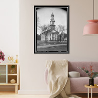 Historic Framed Print, United Church, Elm & Temple Streets, New Haven, New Haven County, CT,  17-7/8" x 21-7/8" Historic Framed Print, United Church, Elm & Temple Streets, New Haven, New Haven County, CT,  17-7/8" x 21-7/8"
