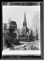 Historic Framed Print, Third Congregational Society, Church of the Redeemer, 292 Orange Street, New Haven, New Haven County, CT,  17-7/8" x 21-7/8"