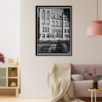 Historic Framed Print, New Haven City Hall & Courthouse, Church Street, between Court & Elm Streets, New Haven, New Haven County, CT - 2,  17-7/8" x 21-7/8"