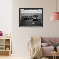 Historic Framed Print, Northeast Railroad Corridor, Amtrak Route between New York/Connecticut & Connec, New Haven, New Haven County, CT - 103,  17-7/8" x 21-7/8"