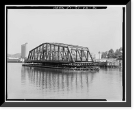 Historic Framed Print, Chapel Street Swing Bridge, Spanning Mill River on Chapel Street, New Haven, New Haven County, CT - 2,  17-7/8" x 21-7/8"