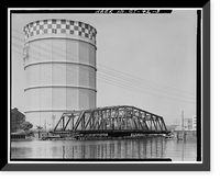 Historic Framed Print, Chapel Street Swing Bridge, Spanning Mill River on Chapel Street, New Haven, New Haven County, CT - 3,  17-7/8" x 21-7/8"