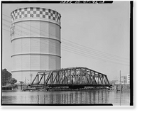 Historic Framed Print, Chapel Street Swing Bridge, Spanning Mill River on Chapel Street, New Haven, New Haven County, CT - 3,  17-7/8" x 21-7/8"