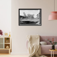 Washington Avenue Lenticular Truss Bridge, Spanning Mad River, Waterbury, New Haven County, CT, Historic Print