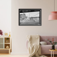 Washington Avenue Lenticular Truss Bridge, Spanning Mad River, Waterbury, New Haven County, CT - 2, Vintage Print