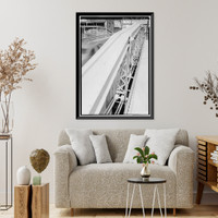 Washington Avenue Lenticular Truss Bridge, Spanning Mad River, Waterbury, New Haven County, CT - 5, Antique Print