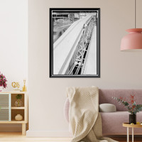 Washington Avenue Lenticular Truss Bridge, Spanning Mad River, Waterbury, New Haven County, CT - 5, Antique Print