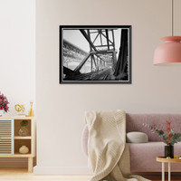 Historic Framed Print, New York, New Haven & Hartford Railroad, Groton Bridge, Spanning Thames River between New London & Groton, New London, New London County, CT - 23,  17-7/8" x 21-7/8"