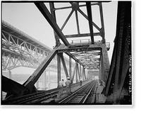 Historic Framed Print, New York, New Haven & Hartford Railroad, Groton Bridge, Spanning Thames River between New London & Groton, New London, New London County, CT - 23,  17-7/8" x 21-7/8"