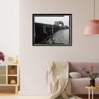 Historic Framed Print, New York, New Haven & Hartford Railroad, Shaw's Cove Bridge, Spanning Shaw's Cove, New London, New London County, CT - 5,  17-7/8" x 21-7/8"