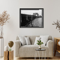 Historic Framed Print, New York, New Haven & Hartford Railroad, Shaw's Cove Bridge, Spanning Shaw's Cove, New London, New London County, CT - 5,  17-7/8" x 21-7/8"