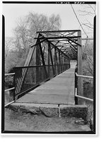 Historic Framed Print, Indian Leap Pedestrian Bridge, Norwich, New London County, CT,  17-7/8" x 21-7/8"