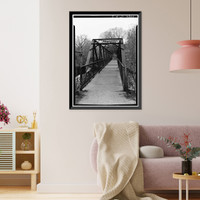Indian Leap Pedestrian Bridge, Norwich, New London County, CT - 2 Classic, Historic Print