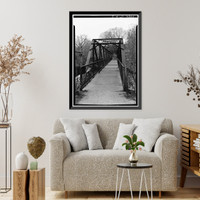 Indian Leap Pedestrian Bridge, Norwich, New London County, CT - 2 Classic, Historic Print