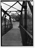 Historic Framed Print, Indian Leap Pedestrian Bridge, Norwich, New London County, CT - 5,  17-7/8" x 21-7/8"