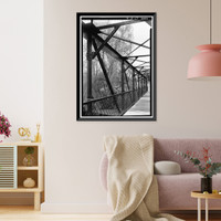 Indian Leap Pedestrian Bridge, Norwich, New London County, CT - 6, Antique Print