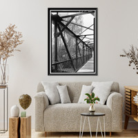 Indian Leap Pedestrian Bridge, Norwich, New London County, CT - 6, Antique Print