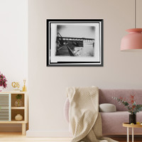 Historic Framed Print, Potomac Aqueduct, Georgetown abutment at Georgetown waterfront, Washington, District of Columbia, DC - 5,  17-7/8" x 21-7/8"