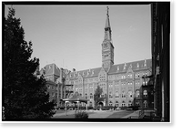 Georgetown University, Healy Building, Thirty-seventh & O Streets, Northwest, Washington, District of Columbia, DC - 4, Antique Poster