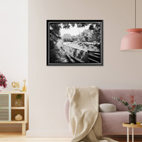 Historic Framed Print, Chesapeake & Ohio Canal, Georgetown Section, East & West parallel to M Street Northwest, Washington, District of Columbia, DC,  17-7/8" x 21-7/8"
