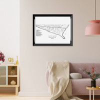Historic Framed Print, Chesapeake & Ohio Canal, Georgetown Section, East & West parallel to M Street Northwest, Washington, District of Columbia, DC,  17-7/8" x 21-7/8"