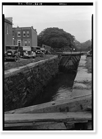 Historic Framed Print, Chesapeake & Ohio Canal, Georgetown Section, East & West parallel to M Street Northwest, Washington, District of Columbia, DC,  17-7/8" x 21-7/8"