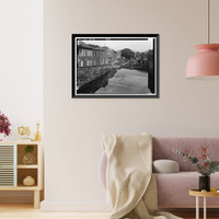 Historic Framed Print, Chesapeake & Ohio Canal, Georgetown Section, East & West parallel to M Street Northwest, Washington, District of Columbia, DC - 2,  17-7/8" x 21-7/8"